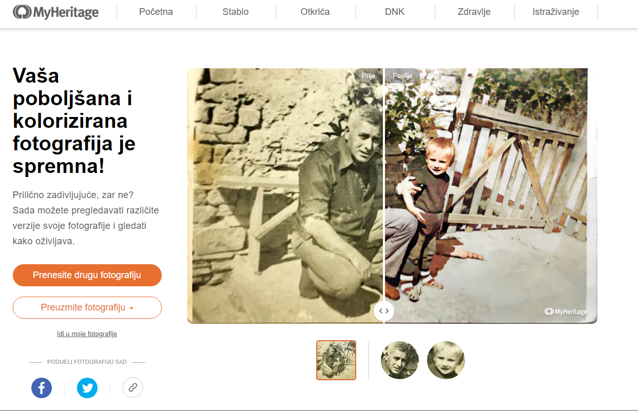 Kolorizirajte i izoštrite stare crnobijele fotografije online bez Photoshopa