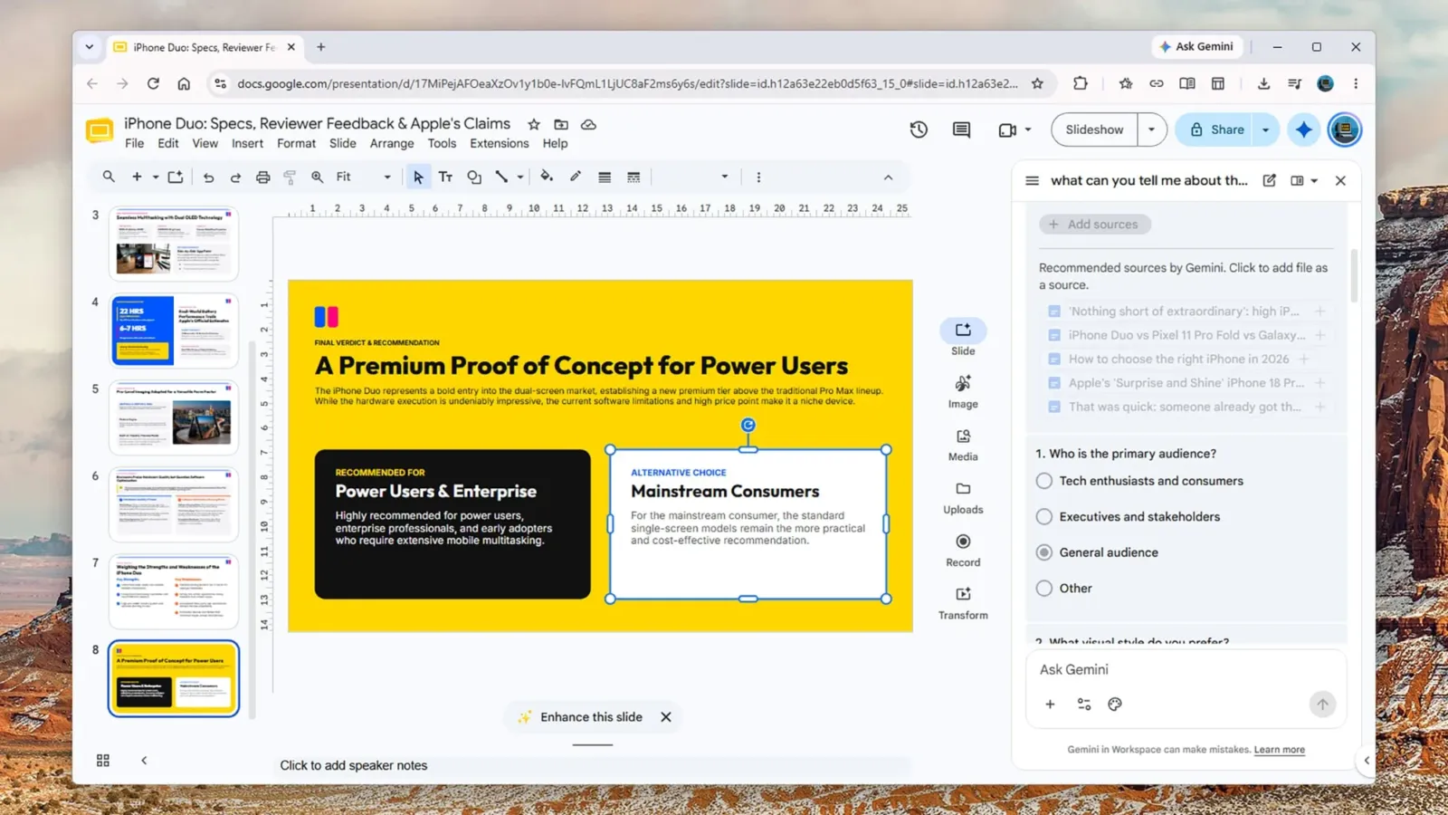 Google Slides Gemini