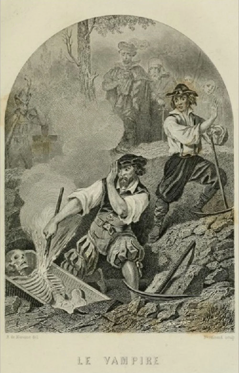 Ilustracija pogubljenja i provjere vampira u 18. vijeku